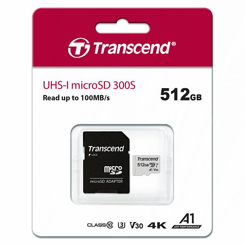 TRANSCEND Ш512GB UHS-I U3A1 microSD with Adapter(td)/865601